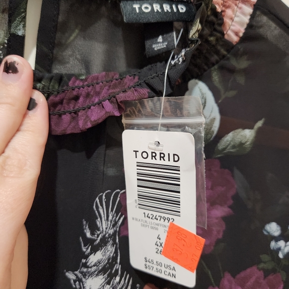 Black Print Blouse - Picture 8 of 9